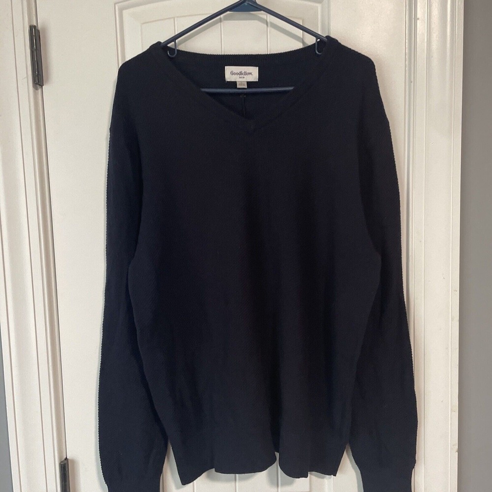 Goodfellow & Co. Navy Blue Cotton V Neck Men's Large Sweater